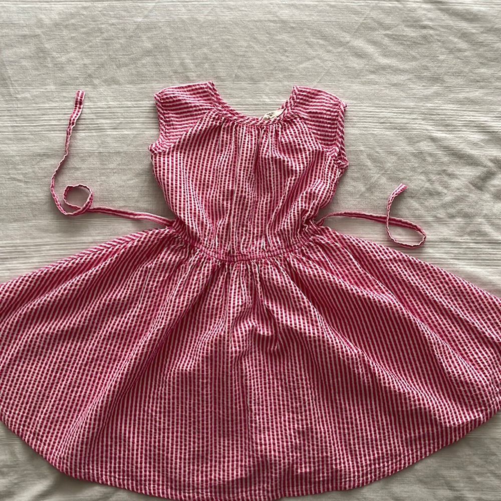 Lands End pink seersucker dress